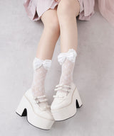 【メール便】重ねリボンレースソックス