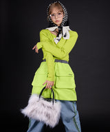 【最上もが着用】カラーファーボストンバッグ