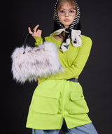 【最上もが着用】カラーファーボストンバッグ