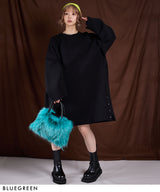 【最上もが着用】カラーファーボストンバッグ