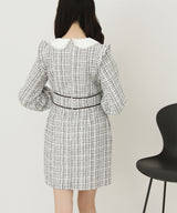 ラメツイードリボンタイトワンピース