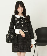 ラメツイードリボンタイトワンピース