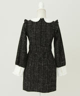 ラメツイードリボンタイトワンピース