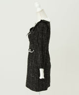 ラメツイードリボンタイトワンピース