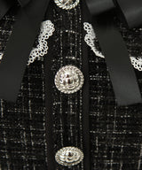 ラメツイードリボンタイトワンピース