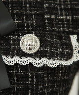 ラメツイードリボンタイトワンピース