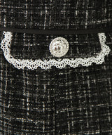 ラメツイードリボンタイトワンピース