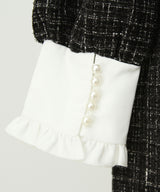 ラメツイードリボンタイトワンピース