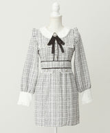 ラメツイードリボンタイトワンピース