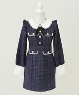 ラメツイードリボンタイトワンピース