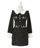 【新春セール】ラメツイードリボンタイトワンピース