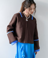 ダンボールヘンリーネックプルオーバーニット