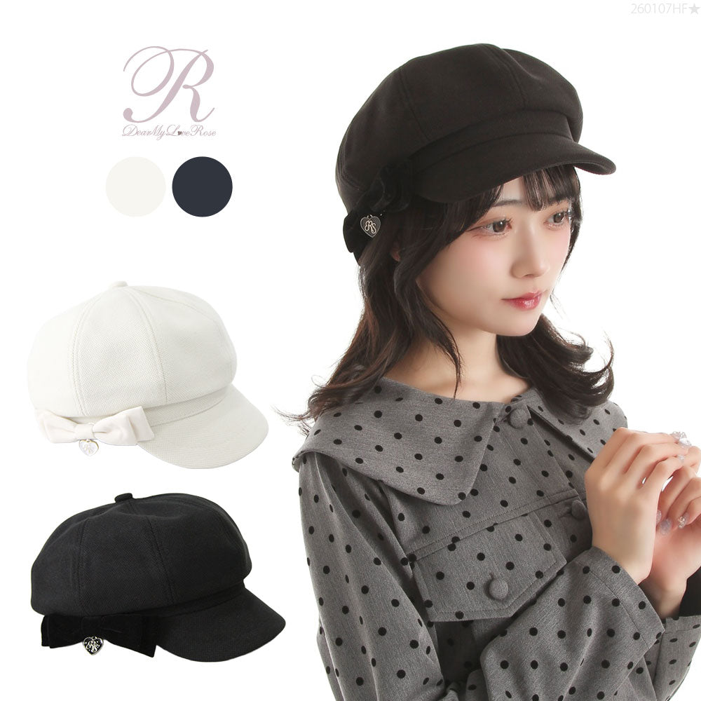 オリジナルハートチャーム付きリボンキャスケット – レディース