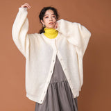 オーバーサイズクルミボタンカーディガン【ニット】