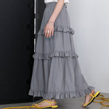 【新春セール】タフタティアードロングスカート