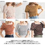 【メール便】花柄シャーリングブラウス