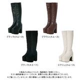 厚底ストレッチフィットロングブーツ【大きいサイズ有】