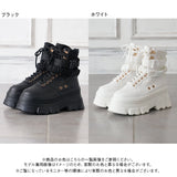 Y2K厚底レースアップショートブーツ【スニーカー】【大きいサイズ有】