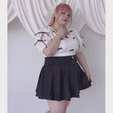 ダブルリボンオープンパフ袖カットソー