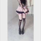 レースフリルティアードミニスカパン【セットアップ可】【スカート】【大きいサイズ有】