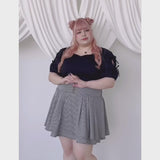 ダブルリボンオープンパフ袖カットソー