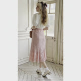 【メール便】ローズ刺繍丸襟ブラウス