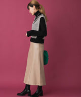 フェイクレザーロングナロースカート