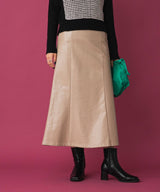 フェイクレザーロングナロースカート