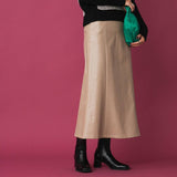 フェイクレザーロングナロースカート