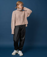 トリコロールヤーンハイネックニット