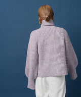 トリコロールヤーンハイネックニット