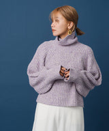 トリコロールヤーンハイネックニット