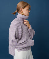 トリコロールヤーンハイネックニット