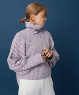 トリコロールヤーンハイネックニット