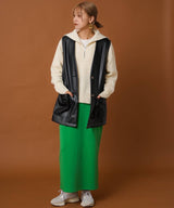 フェイクレザーミドル丈ベスト