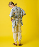 バックオープンバンドカラーデザインシャツ