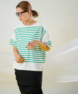 パネルボーダーハーフスリーブTシャツ