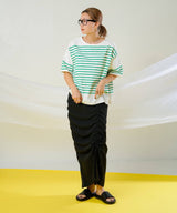 パネルボーダーハーフスリーブTシャツ