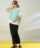 パネルボーダーハーフスリーブTシャツ