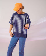 パネルボーダーハーフスリーブTシャツ