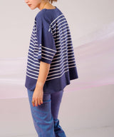 パネルボーダーハーフスリーブTシャツ