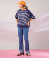 パネルボーダーハーフスリーブTシャツ