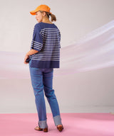 パネルボーダーハーフスリーブTシャツ