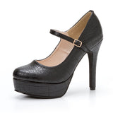 【新春セール】13cmヒール美脚メイクストラップパンプス【大きいサイズ有】