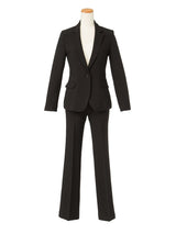 裏地ストライプ洗えるストレッチパンツスーツ2点セット