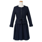 ノーカラージャケット×フレアスカートスーツ2点セット