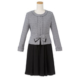 ノーカラージャケット×フレアスカートスーツ2点セット