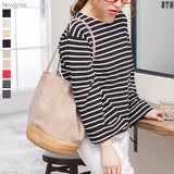 【メール便】ボートネックワイドスリーブサイドスリット前後差チュニック