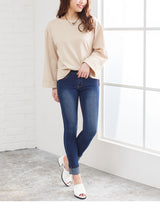 【メール便】ボートネックワイドスリーブサイドスリット前後差チュニック