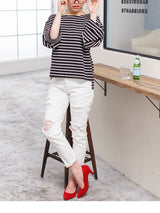 【メール便】ボートネックワイドスリーブサイドスリット前後差チュニック